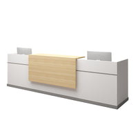Color-Blocked Reception Desk with Mobile Cabinet and Compartments for Consultation and Reception JDT-1072