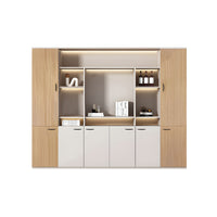 Elegant Executive File Cabinet, Solid Wood Office Background Cabinet, Archival Bookcase with Spacious Open Storage and Premium Hardware WJG-2109