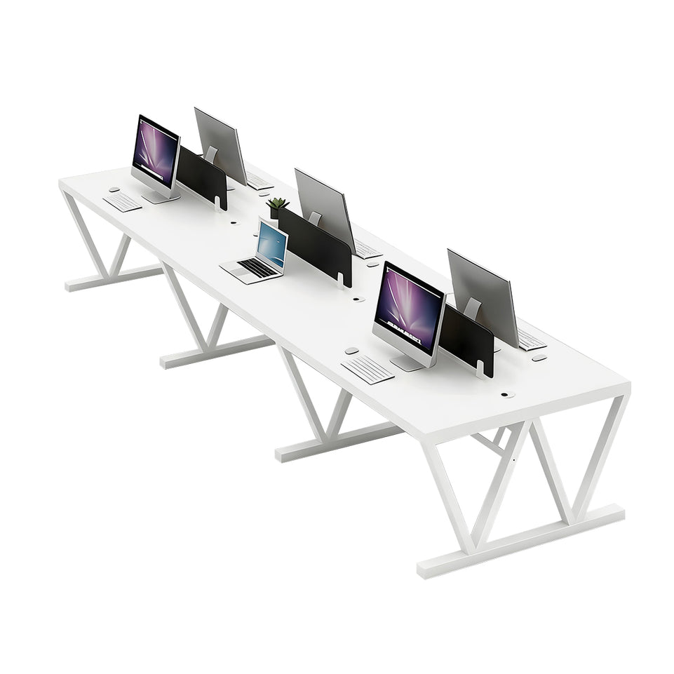 Simple Modern Desk and Chair Set with W Shaped Thickened Legs and Screen Partition YGZ-739