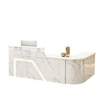 Jigsaw Design L-Shaped Reception Desk with Keyboard Tray and Drawers for Small Supermarkets JDT-1024