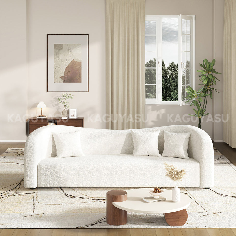 Elegant Teddy Fabric Office Sofa with Curved Backrest for Modern Workspaces SZ-SF-0005 (In Stock)