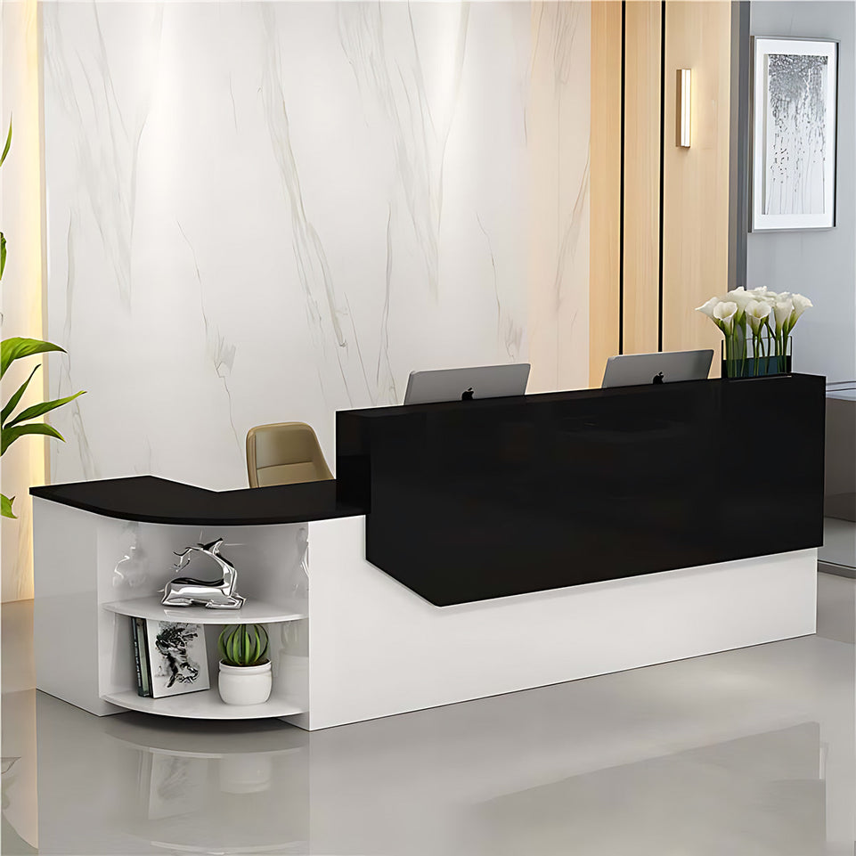 Simple L-shape Wooden Front Reception Desk with Filing Cabinet JDT-761-071-EKC（East Coast）