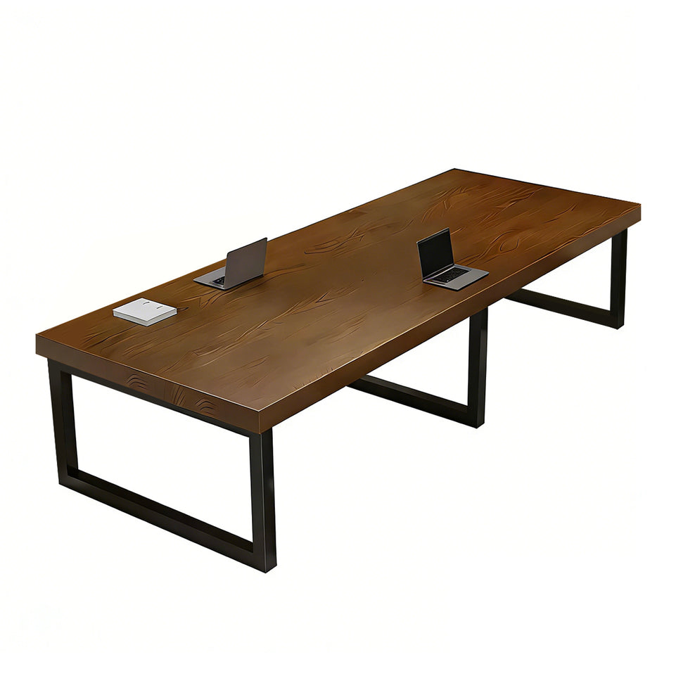 Executive Elegance Custom Made Solid Wood Conference Table With Reinforced Steel Legs For Office, Training, And Meeting Rooms HYZ-107