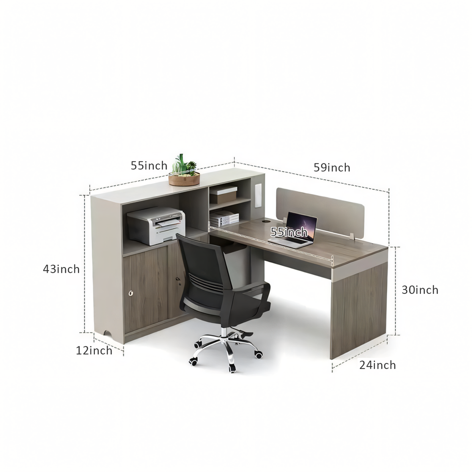 Modern T-Shaped Dual Workstation: Stylish Office Desk and Chair Set BGZ-072