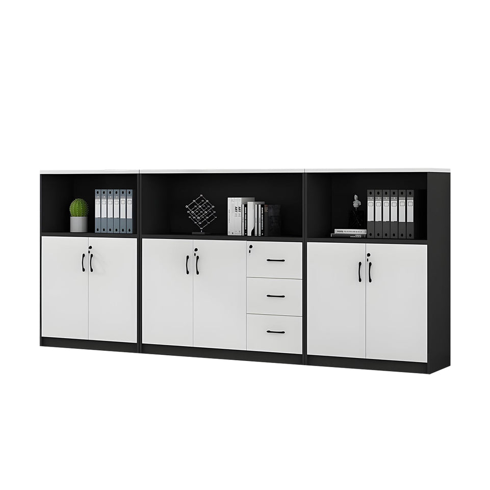 Stylish Multifunctional Office Storage Cabinet with Lockable Drawers for Workspace Organization, Printer Station, and Document Filing CWG-2167