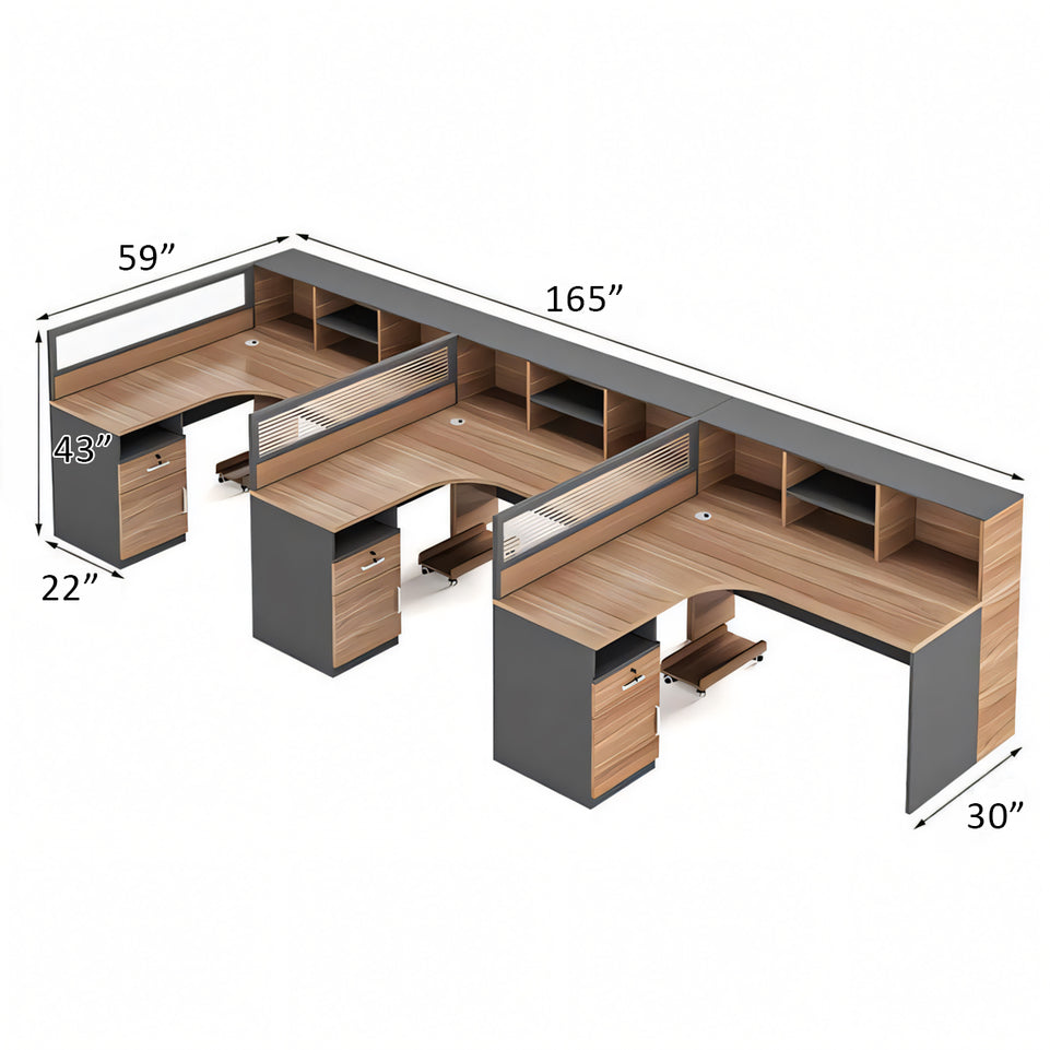 Modern Office Desk and Chair Set with Privacy Panels - Ideal for Workstations BGZ-227