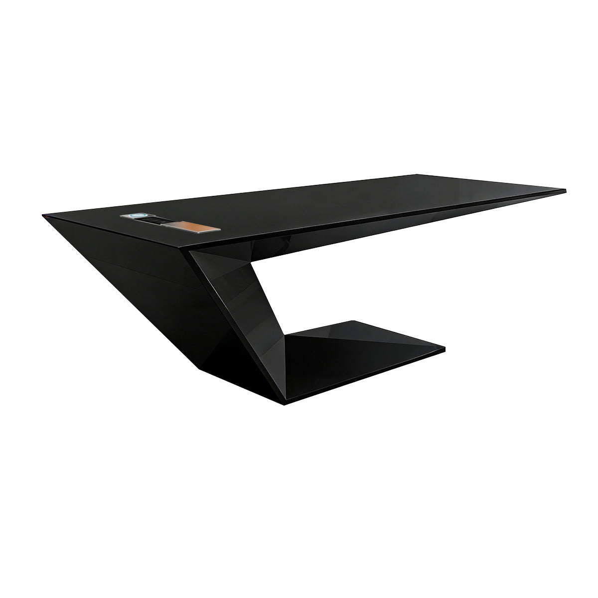 Sleek White Executive Desk With Oddly Shaped Modern and Stylish Office Table LBZ-042