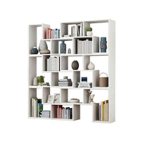 Corner Slim Wood Bookshelf for Bedroom or Living Room, Modern Minimalist Design with Creative Display Features CWG-2179