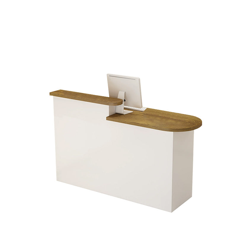 Curved Small Reception Counter with Cable Management and Lockable Drawer for Store JDT-10111