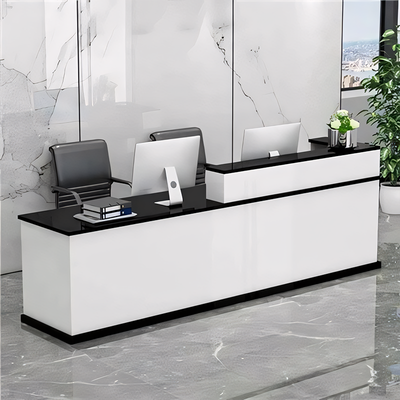 Corner Straight Stylish Reception Desk with Keyboard Tray and Drawers for Offices and Hotel Lobbies JDT-712（In Stock）