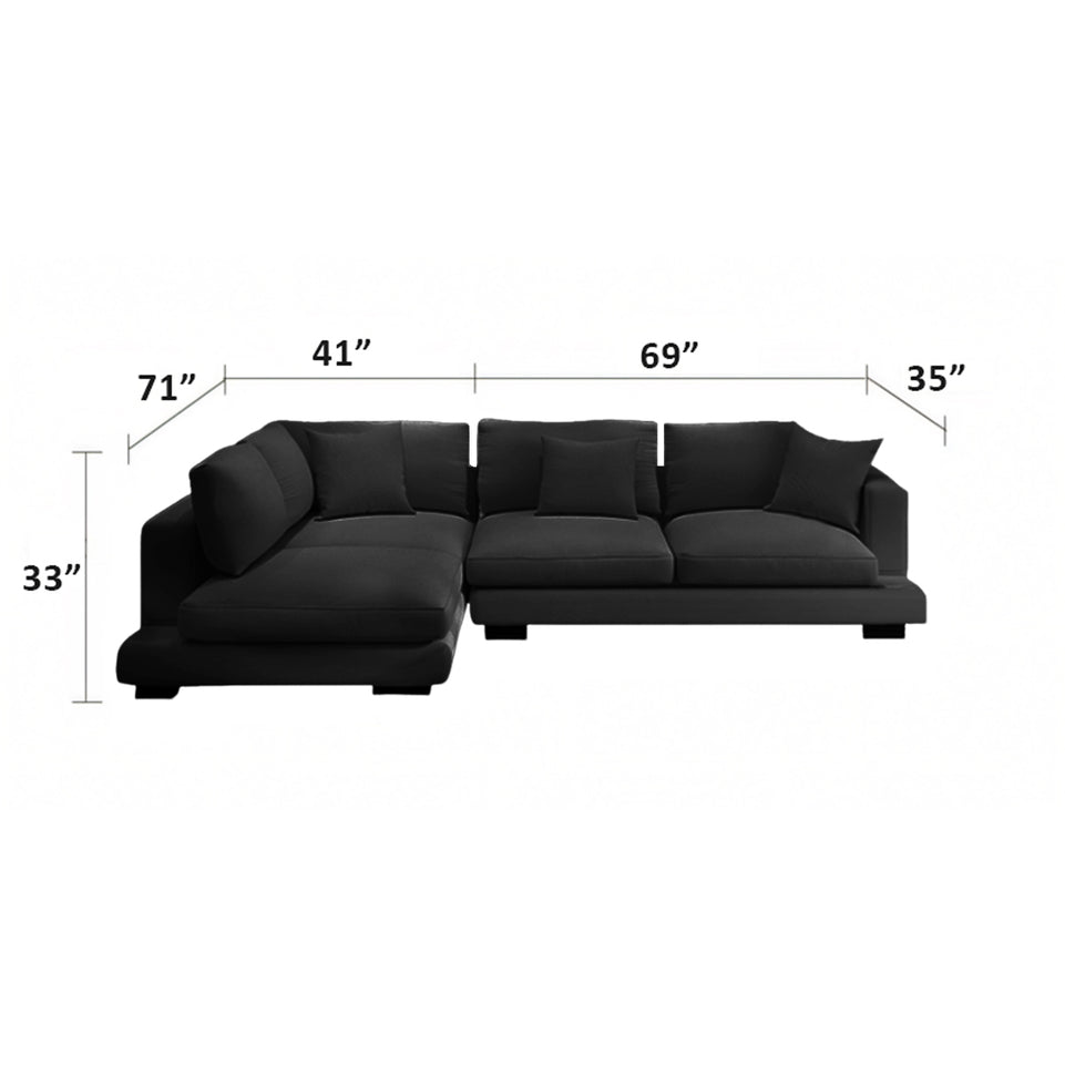 Italian Minimalist Feather Sofa Modern Couch Chaise Lounge BSF-2004