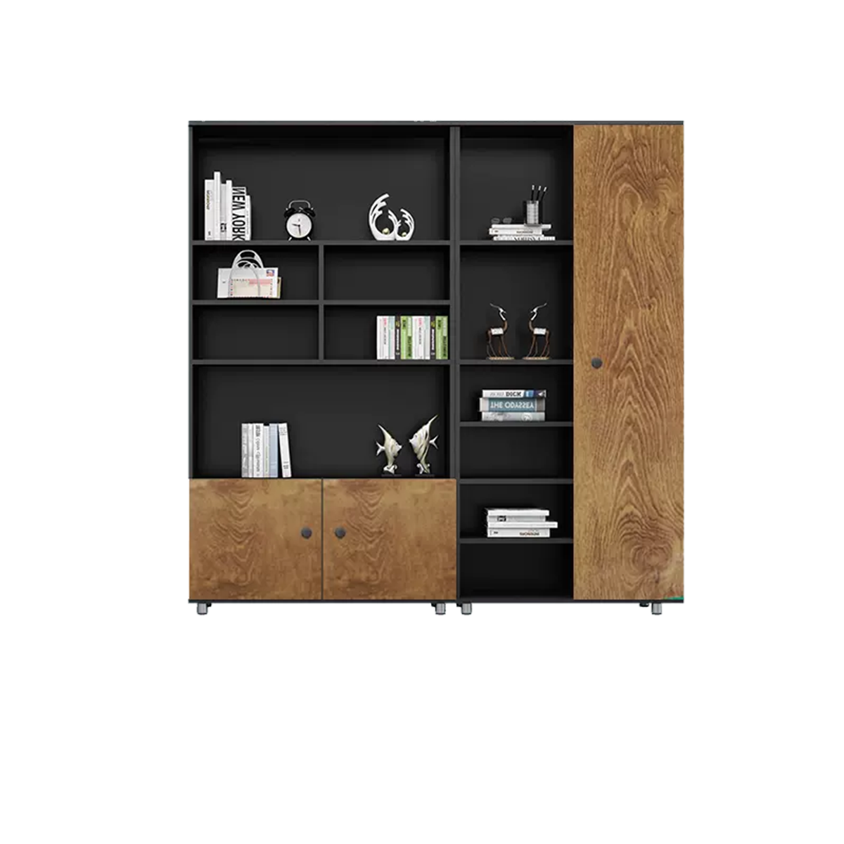 Rectangular Wooden File Cabinet with Open Storage Compartments WJG-745