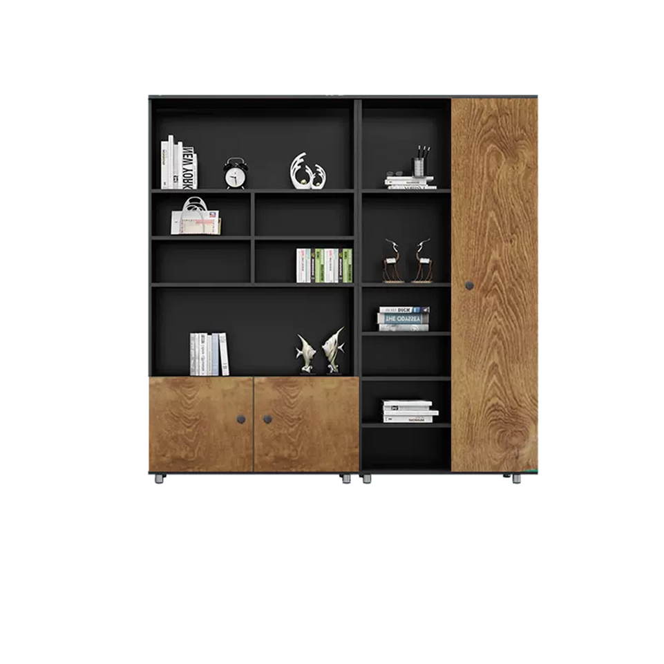 Rectangular Wooden File Cabinet with Open Storage Compartments WJG-745