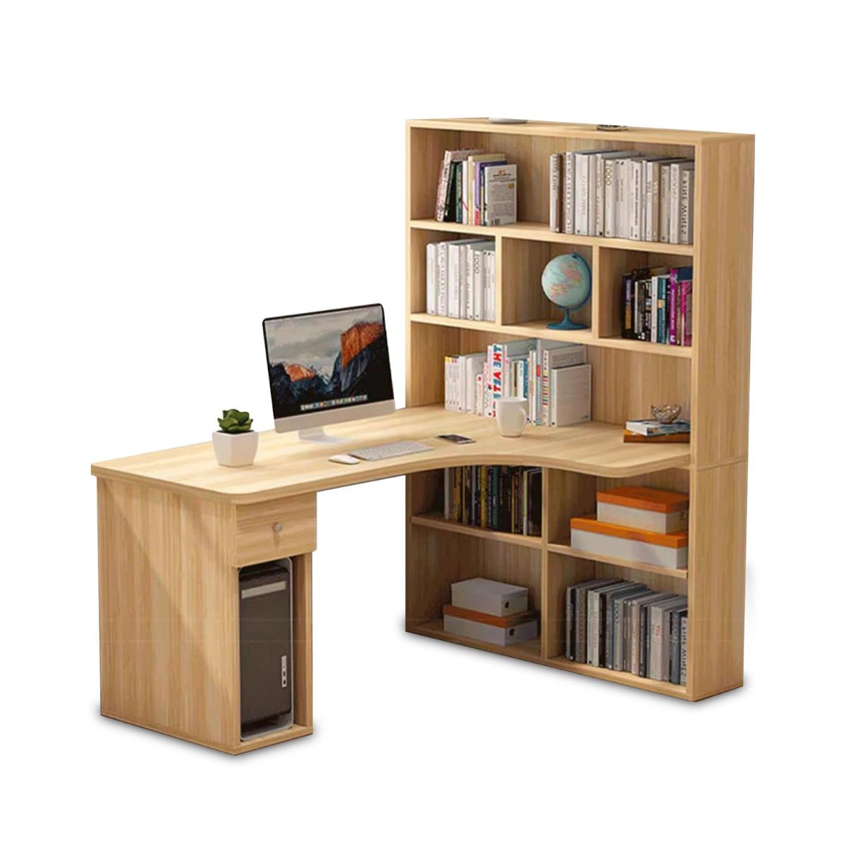 Corner Computer Desk with Bookshelf - Ideal for Students and Home Offices BGZ-164
