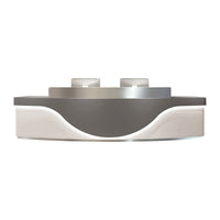 Curved Shape Straight Stainless Steel Reception Desk with LED Lights, Cabinets, and Drawers for Hotels and Offices JDT-10155