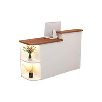 Display Corner Small Reception Desk with Storage and Lockable Drawer for Clothing Stores JDT-733