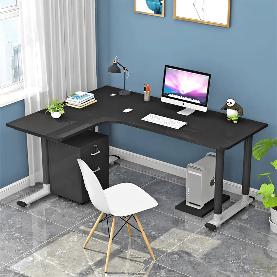 L-Shaped Corner Desk - Modern, Space-Saving Home Office Solution HD-206