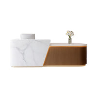 Elegant Reception Desk with LED Lighting & Spacious Storage for Offices & Salons JDT-2356