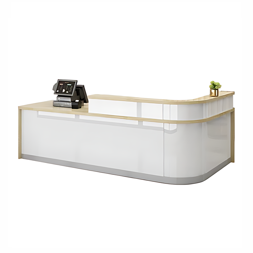 Rectangular Laminate Front Reception Desk with Filing Cabinet JDT-766