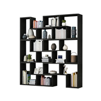 Corner Slim Wood Bookshelf for Bedroom or Living Room, Modern Minimalist Design with Creative Display Features CWG-2179