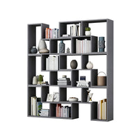 Corner Slim Wood Bookshelf for Bedroom or Living Room, Modern Minimalist Design with Creative Display Features CWG-2179