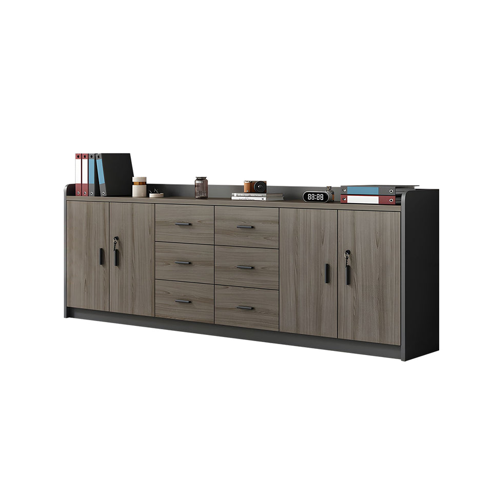 Elegant Wooden Office Low Cabinet With Lock, Large Storage Space, Smooth Silent Doors, Ideal for Conference Rooms and Workspaces CWG-2168