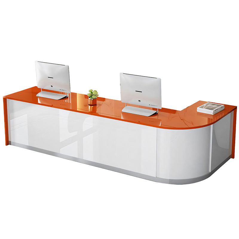 Modern and Minimalist Corner Reception Desk for Commercial Spaces JDT-071