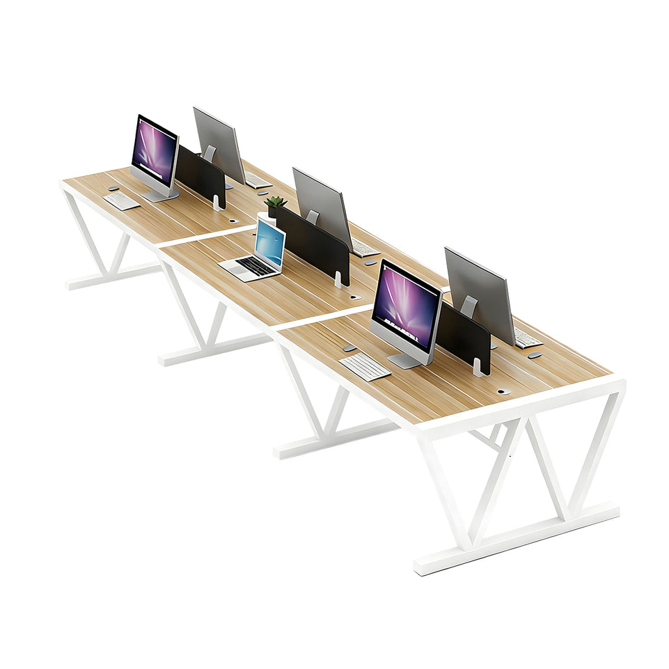 Simple Modern Desk and Chair Set with W Shaped Thickened Legs and Screen Partition YGZ-739