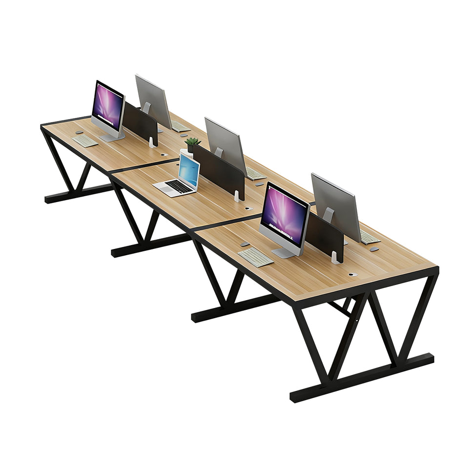 Simple Modern Desk and Chair Set with W Shaped Thickened Legs and Screen Partition YGZ-739