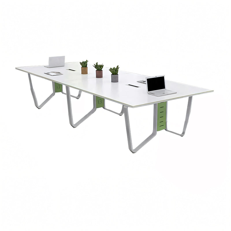 Simple Long Rectangular Conference Table Made of Steel Conference Table for 6-10 People HYZ-1031