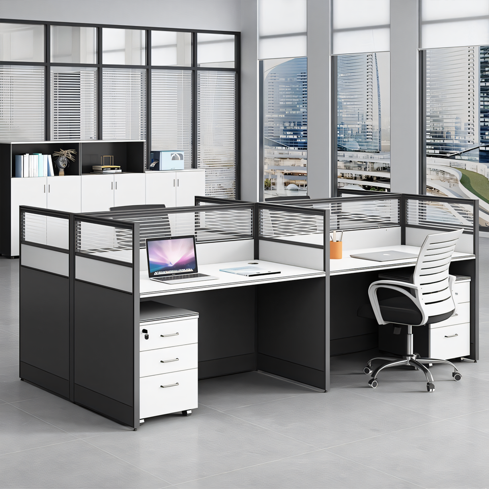 Efficient Office Setup: Modern Staff Desk and Chair Set with Computer Desk BGZ-006