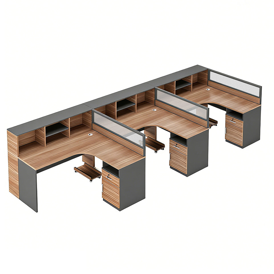 Office Workstation Desk 55-220 in Wide with Privacy Panel for Home Office
