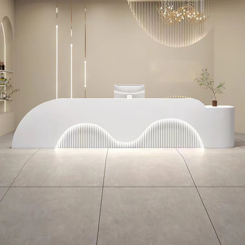 Luxury Curved Reception Desk Beauty Salon Cashier Counter（Stock Items）