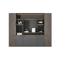 Elegant Executive File Cabinet, Solid Wood Office Background Cabinet, Archival Bookcase with Spacious Open Storage and Premium Hardware WJG-2109