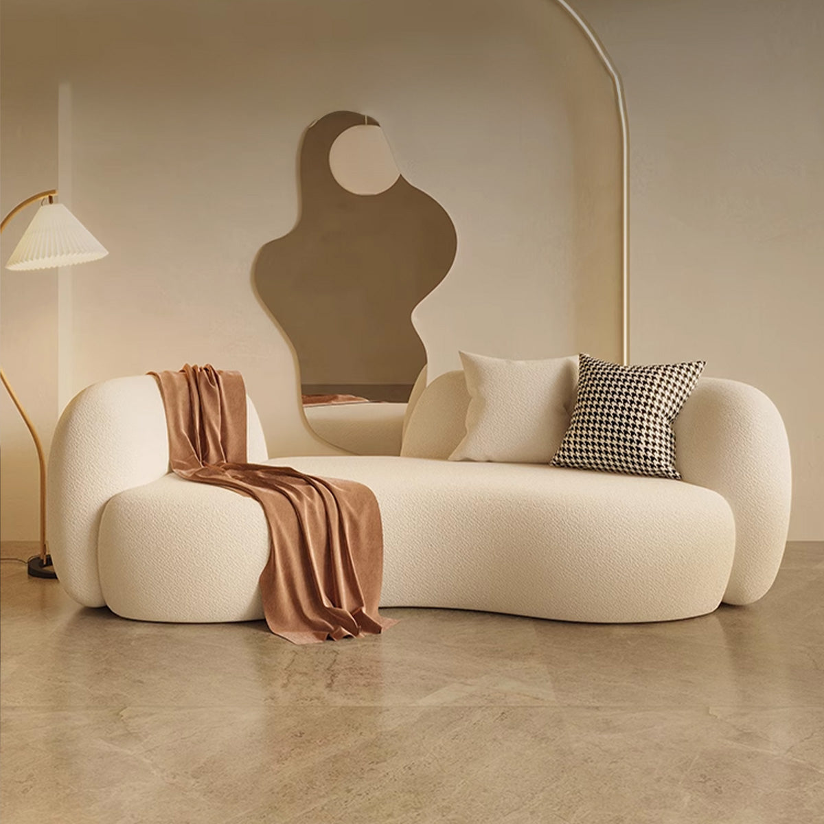 Modern Minimalist Upholstered Sofa with Rounded Corners BSF-2010