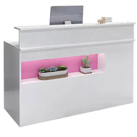 Hollow Design Small Front Desk with Display Window and Lockable Drawer for Shop JDT-1065