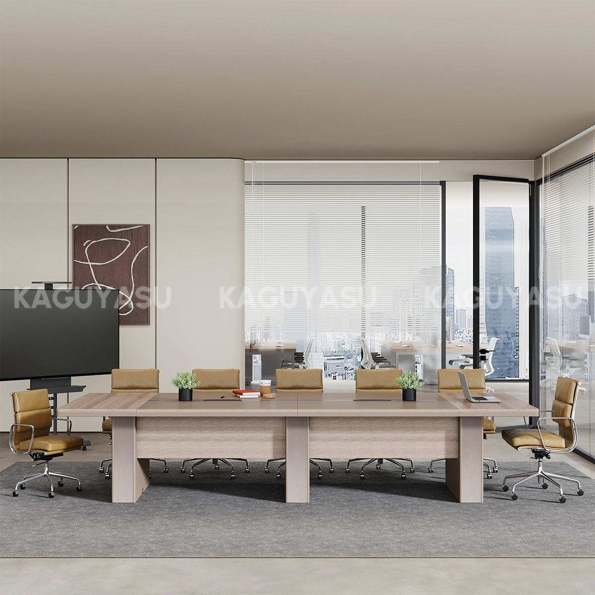 Rectangular Conference Table 142 in Wide (11.8 ft) with Cable Manageme