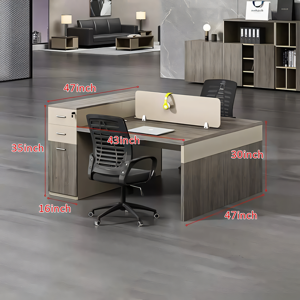 Modern Minimalist Office Desk and Chair Set for Eight with Partition Dividers BGZ-079