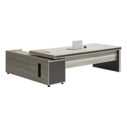 Modern Executive Desk 55-94 in Wide with Side Storage & Lumbar Support for Home Office