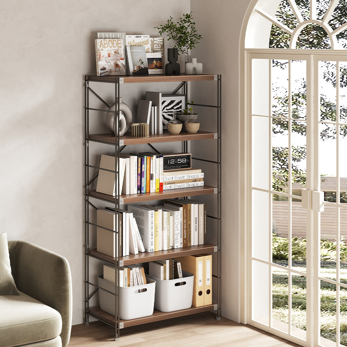 Modern Steel Frame Storage Rack with Adjustable Foot Pads for Living Room or Kitchen CWG-2077（In Stock）