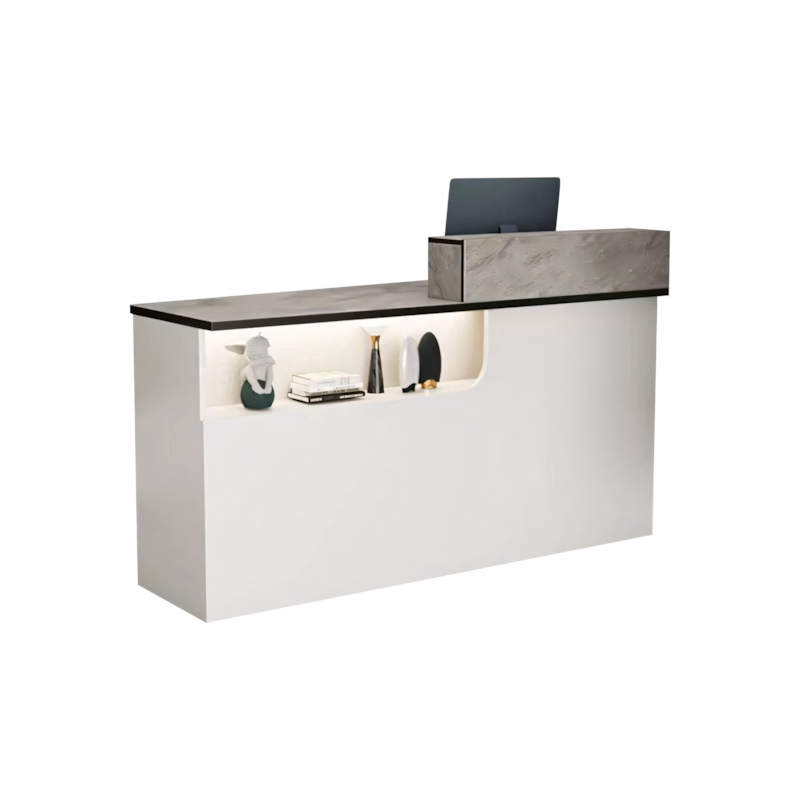 Corner Small Straight Compact Reception Desk with Storage for Barber Shops and Salons JDT-1030