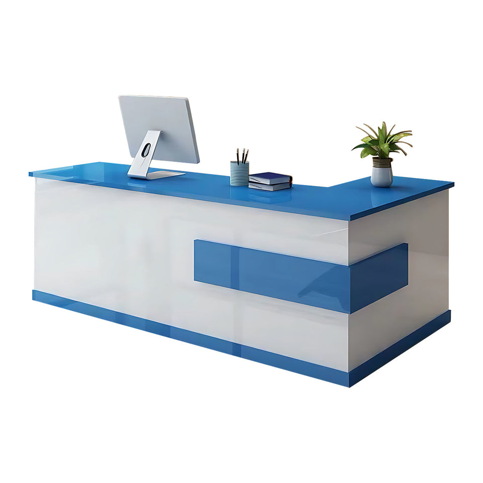 Modern and Sleek Luxurious L-Shaped Reception Front Desk with Thick Desktop JDT-069（In Stock）