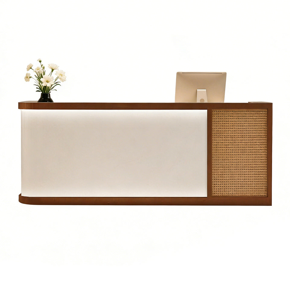 Modern Eco-Friendly Reception Desk with LED Lighting for Salons, Stores & Hotels JDT-2328