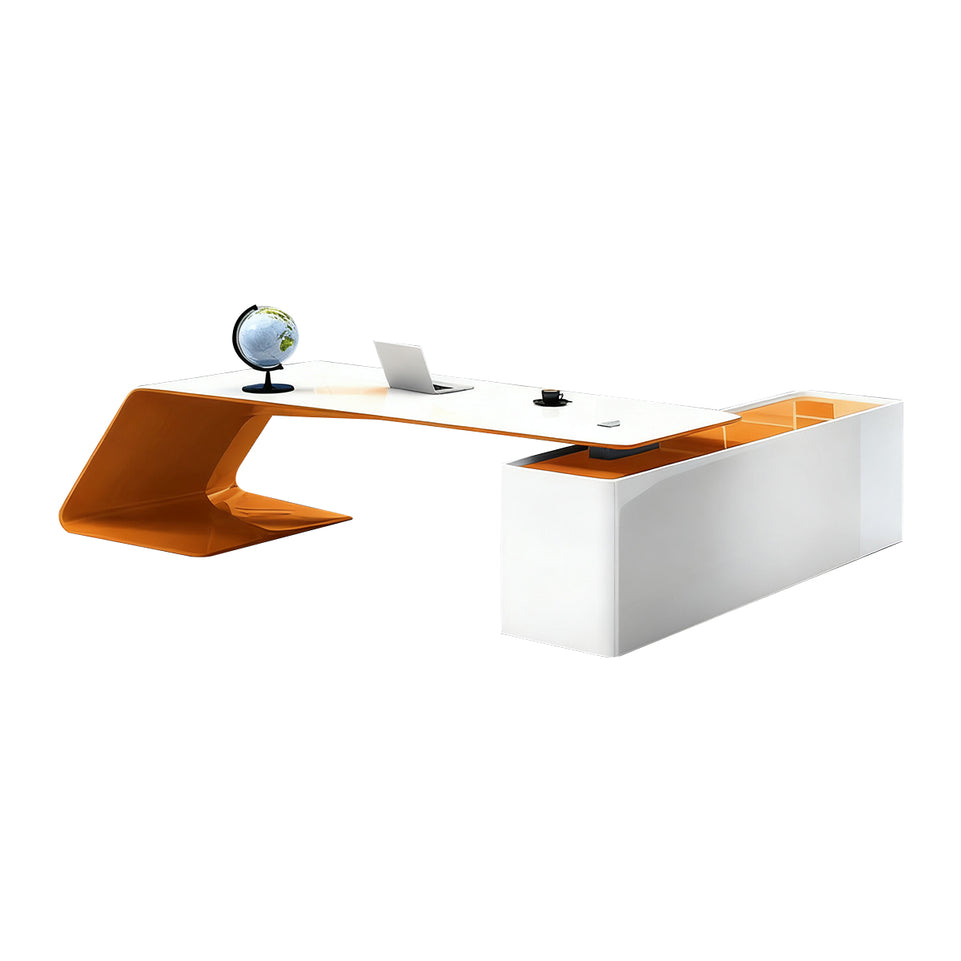 Modern White Executive Desk Stylish White Lacquer Office Desk LBZ-1050
