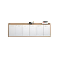 Premium Wooden Floor-Standing Office Tea Cabinet With Lockable Drawers And Spacious Storage For Office Essentials CWG-2163