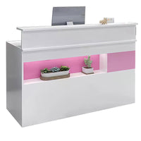 Hollow Design Small Front Desk with Display Window and Lockable Drawer for Shop JDT-1065