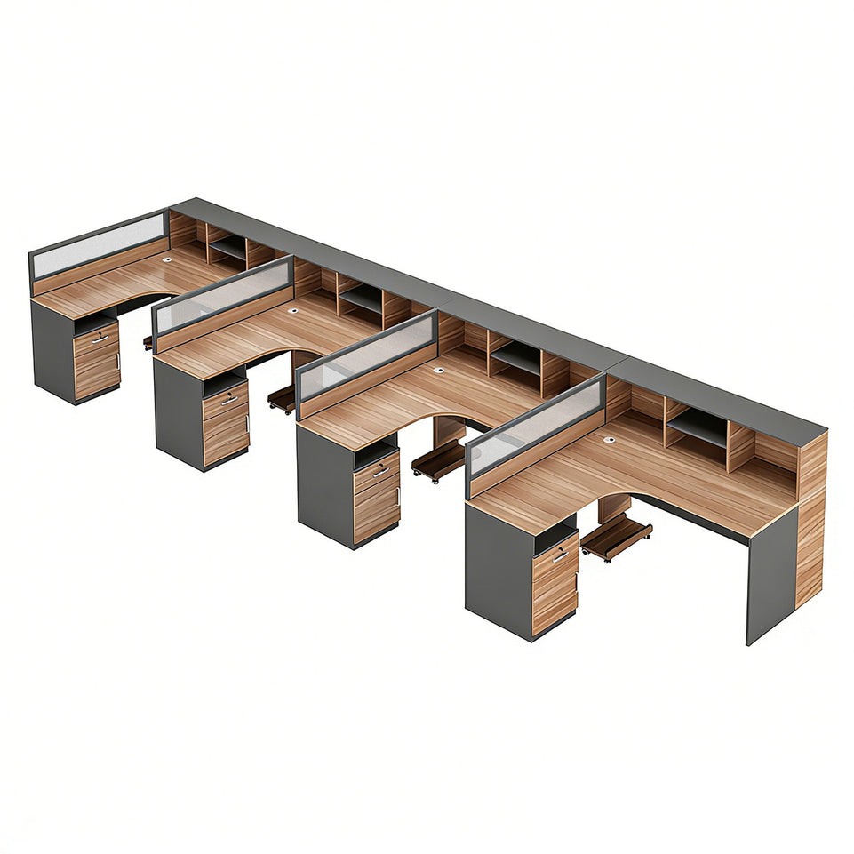 Office Workstation Desk 55-220 in Wide with Privacy Panel for Home Office