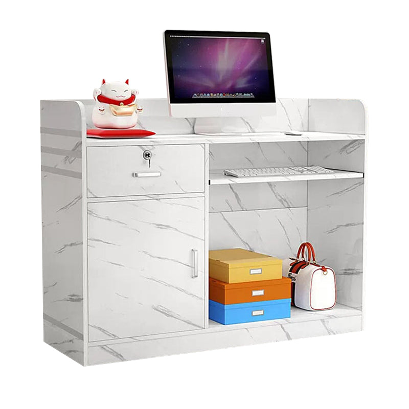 Stylish Reception Desk for Boutique Apparel Stores and Beauty Salons with Large-Capacity Storage and Key-Locked Drawers JDT-10109