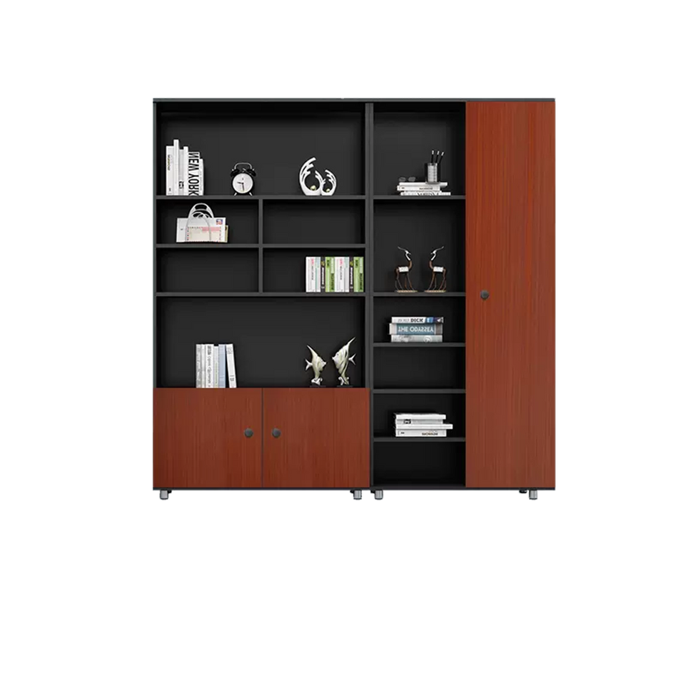 Rectangular Wooden File Cabinet with Open Storage Compartments WJG-745