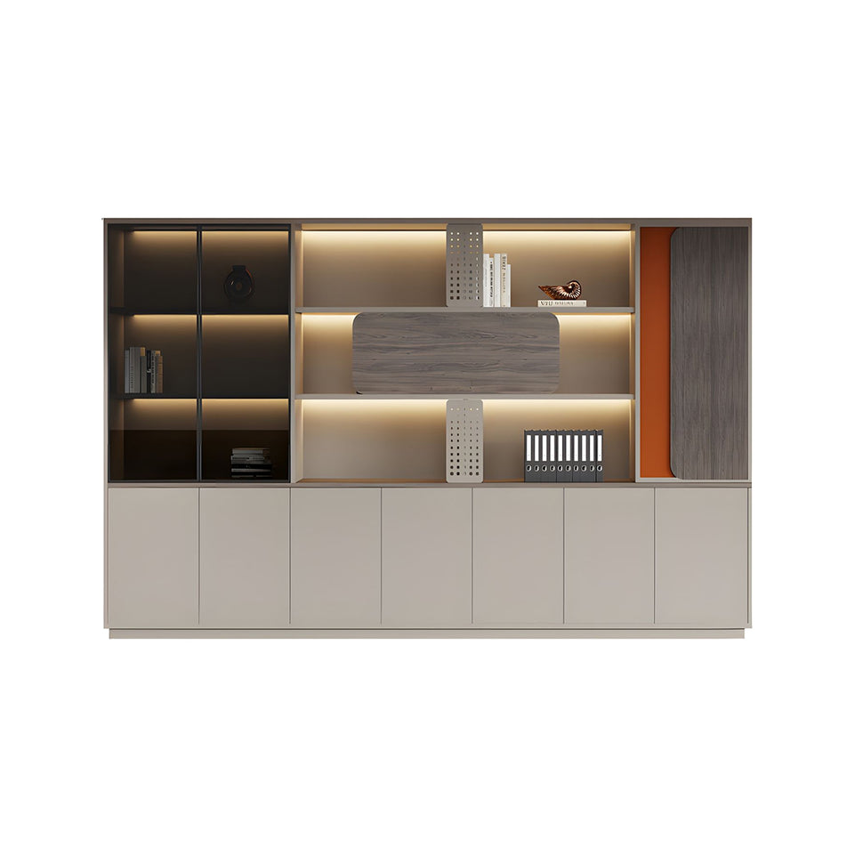 Chic Modular Wooden Office File & Book Cabinet for Manager Desks and Workspace Storage WJG-2171